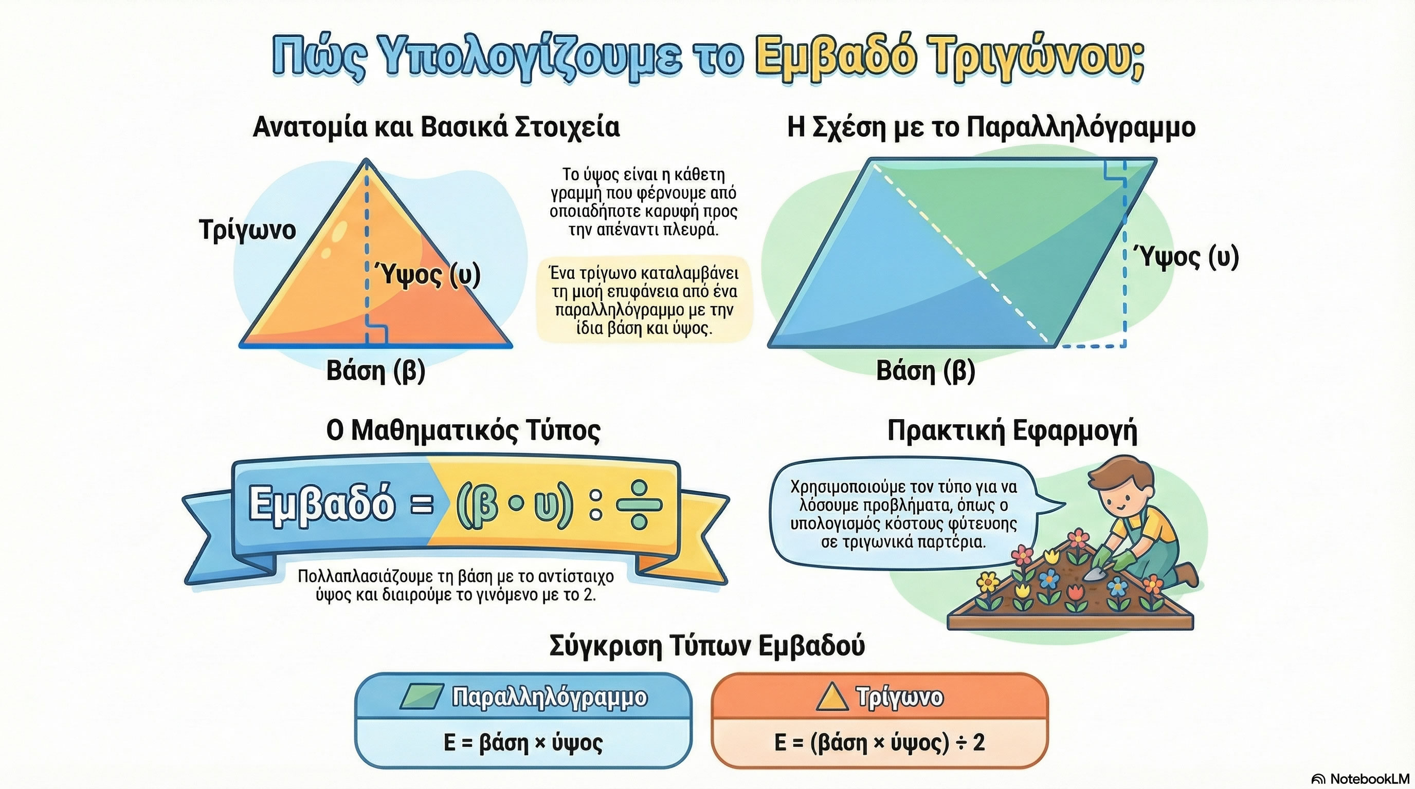 06.63 Βρίσκω το εμβαδό τριγώνου