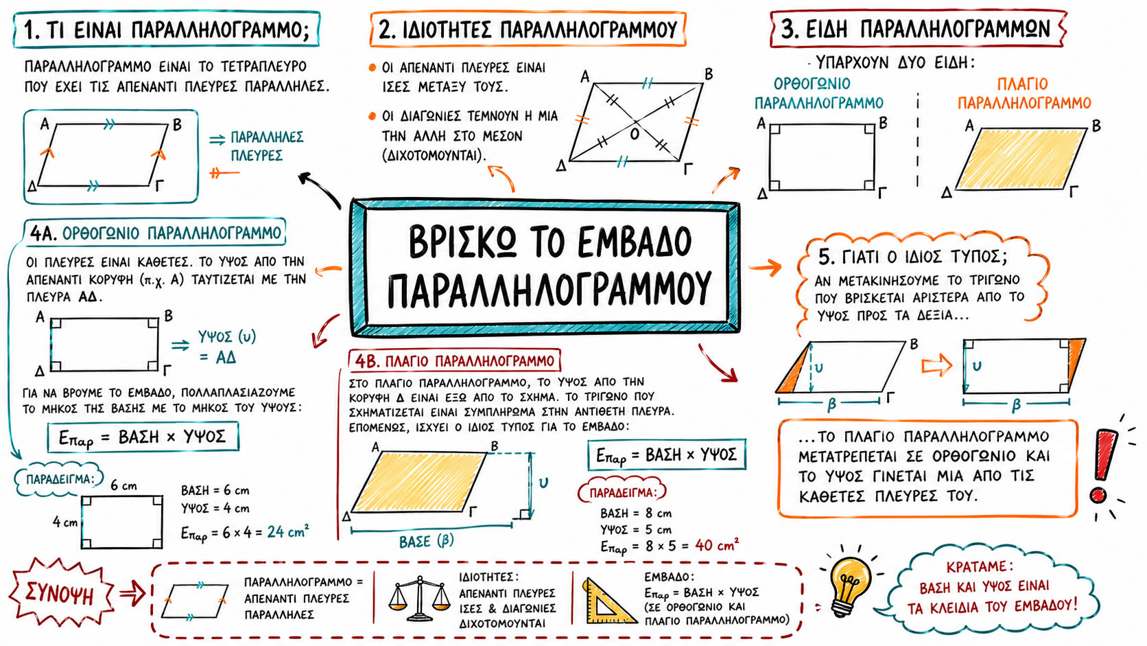 06.62 Βρίσκω το εμβαδό παραλληόγράμμου