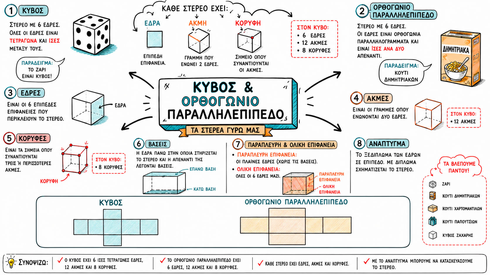 06.66 Κύβος και ορθογώνιο παραλληλεπίπεδο Έδρες και αναπτύγματα