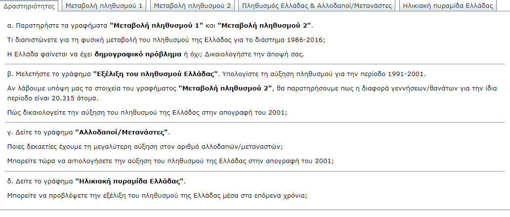 metavoles tou plithysmou tis elladas