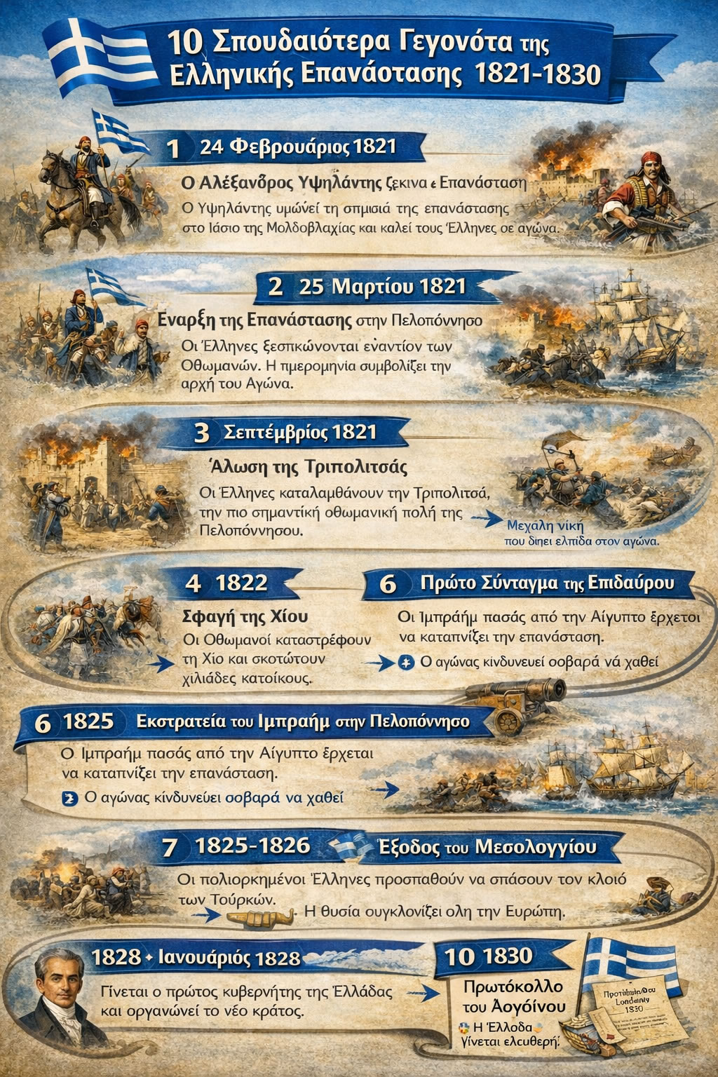 Infographic   Ta 10 simantikotera gegonota tis epanastasis tou 1821