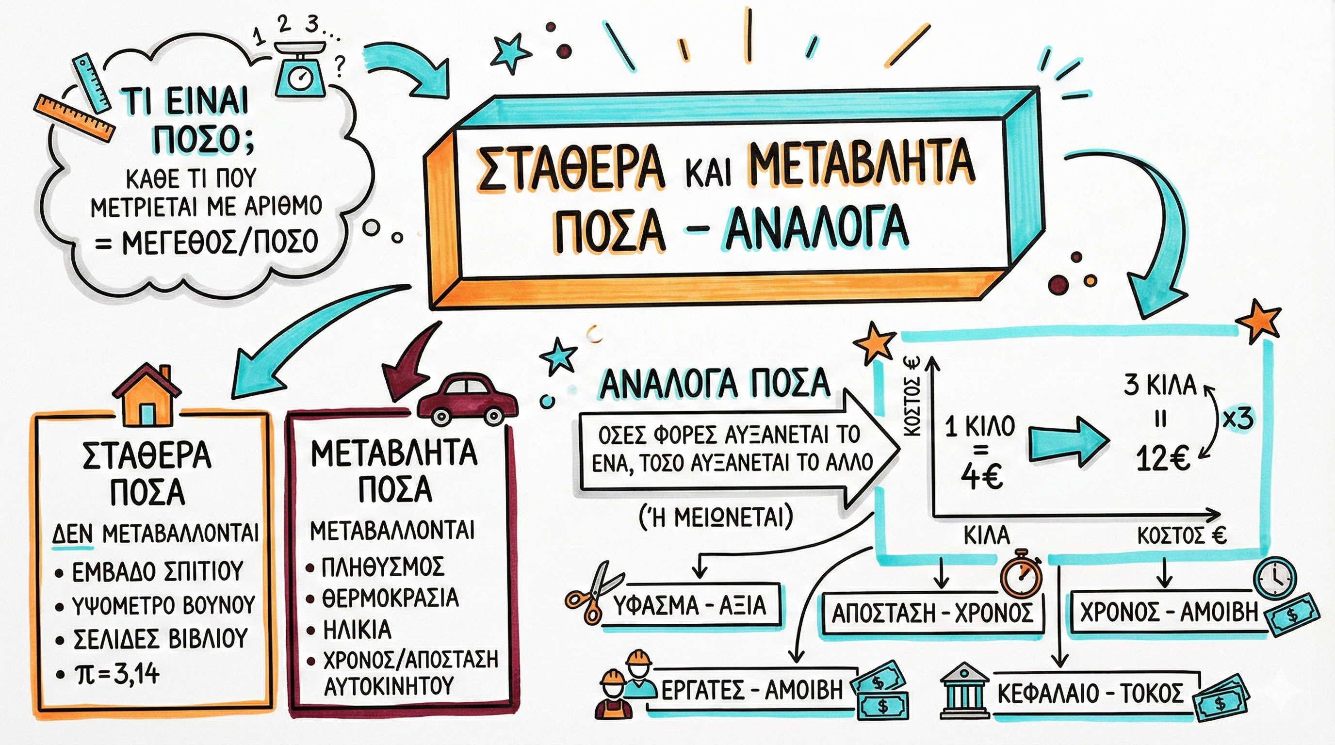 03.35 Ποσά Σταθερά   Μεταβλητά   Ανάλογα